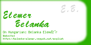 elemer belanka business card